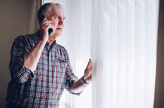 Concerned neighbour on phone